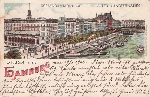 Lithographie Hamburg, Gruß aus Hamburg -793306