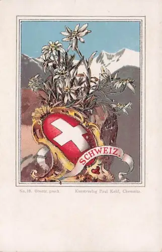 SCHWEIZ No. 10. Gesetz gesch Kunstverlag Paul Kohl, Chemnitz -793326