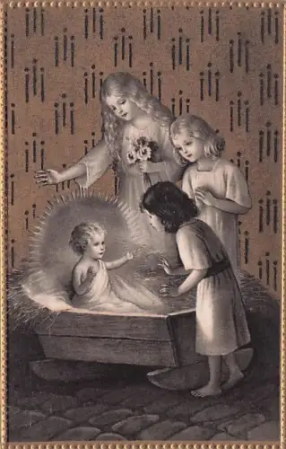 Vintage Postkarte Weihnachtsengel Baby Jesus -793372