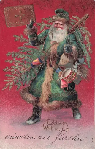 Weihnachtsmann Lithographie Fröhliche Weihnachten -792540