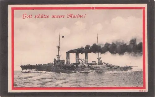 Passepartout Ak Deutsches Kriegsschiff, Gott schütze unsere Marine -793396