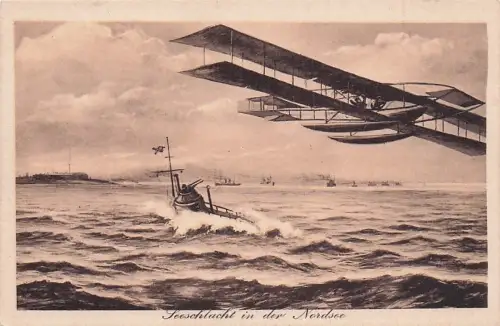Schlacht in der Themse zwischen Unterseeboot und Flieger -793416