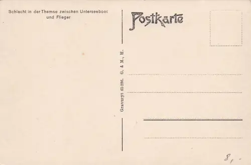 Schlacht in der Themse zwischen Unterseeboot und Flieger -793416