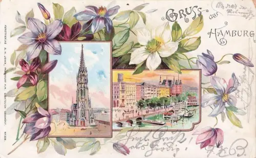 Gruss aus Hamburg - Litho -793446