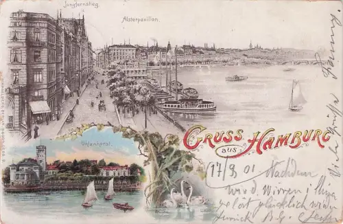 Gruss aus Hamburg - Litho -793450