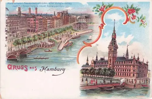 Hamburg Alsterarkaden Reesendammbruecke Alter Jungfernstieg Kat. Hamburg -793444