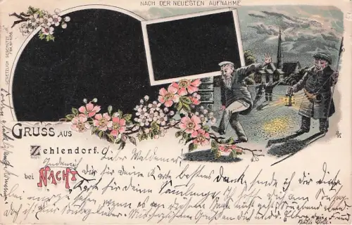 GRUSS AUS Zehlendorf."BEI-NACHT-Scherzkarte -793494