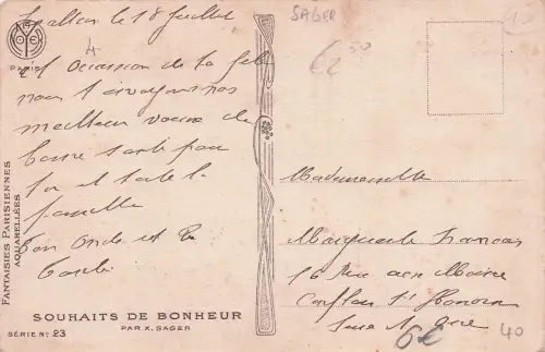 CPA – ILLUSTRATOR – XAVIER SAGER – FROHES NEUES JAHR – HOLLY -793550