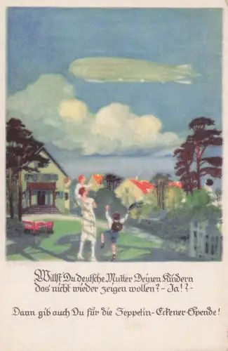 ZEPPELIN-Eckener-Spende, alte Künslter-AK -793630