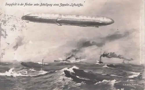 Seegefecht in der Nordsee unter Beteiligung eines Zeppelin Luftschiffes -793714