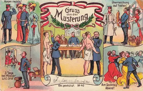 Gruss von der Musterung Schwarz-Weiss-Rot 1 Jahr zurueck Vor der -793658