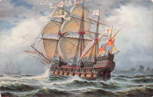 Künstler-AK Christopher Rave: Engl. Kriegsschiff Great Michael, 1500 -793698