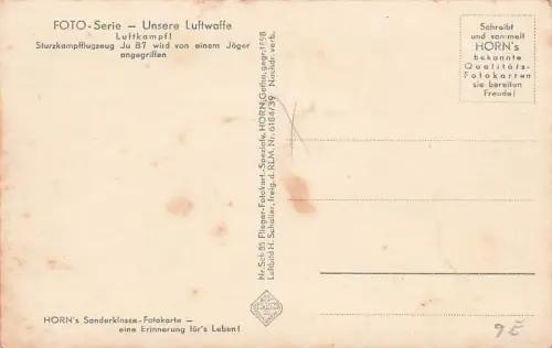Sturzkampfflugzeug Ju 87 - Jäger - Foto-AK -793682