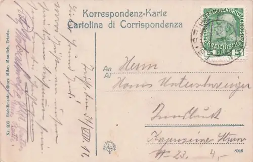 VINTAGE TRIEST EILDAMPFER NACH DAMATIEN BOOT SCHIFF POSTKART -793722