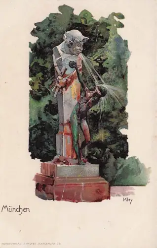München 1903 Paul Kley Velten´s Künstlerkarte -793774