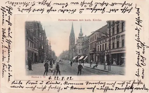 Herne im Ruhrgebiet Westfalen, Bahnhofstraße, Katholische Kirche -793784