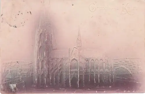 Airbrush-AK Köln, Darstellung des Doms -793830