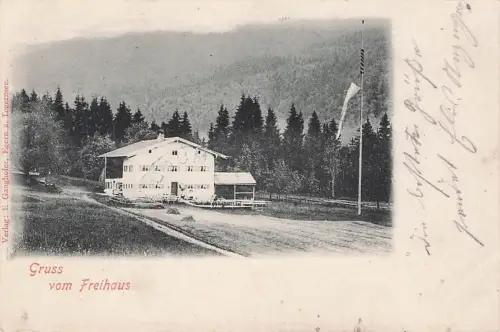 Die Postkarte zeigt das Freihaus am Tegernsee. -793884