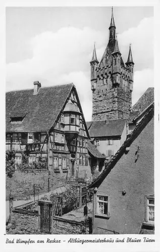 Bad Wimpfen am Neckar, Altbürgermeisterhaus und Blauer Turm -793900
