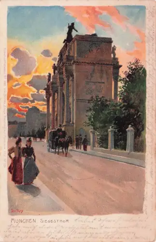 Lithographie Paul Hey: München, Siegesthor -793788