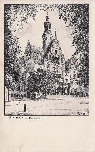Künstler-AK Bielefeld, Das Rathaus -793796