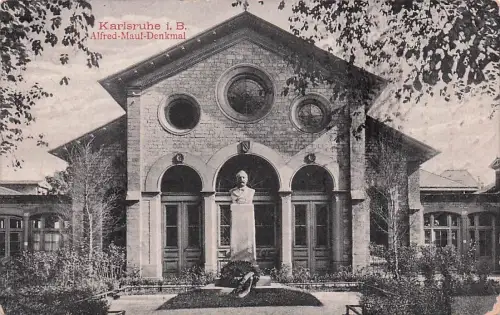 Karlsruhe Alfred Maul Denkmal Ansichtskarte -793944
