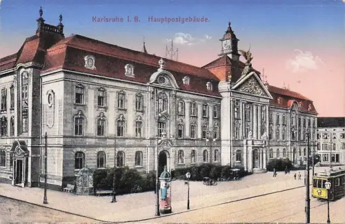 Ansichtskarte Karlsruhe Baden Hauptpostgebaeude -793946