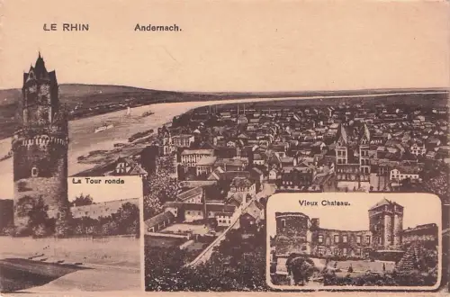 AK Andernach, Kurfürstl. Schloss, Runder Turm und Rhein -794198