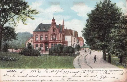 AK Wesel 1903 Kaiserplatz und Augustastrasse -794382