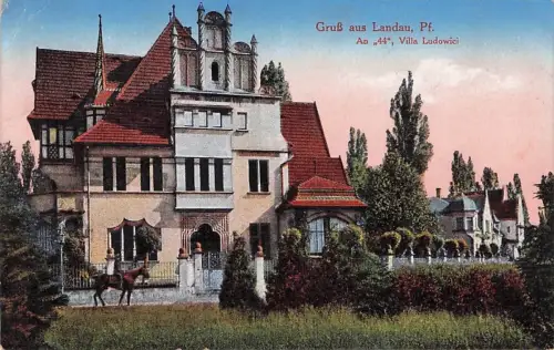 AK Landau 1919 Villa des Fabrikanten Ludowici An 44 Reiter / Speyer -794298