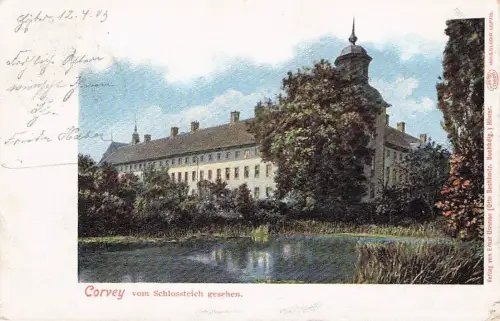 AK Corvey, Uferpartie am Schlossteich -794196