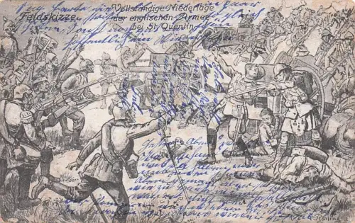 Die gezeigte Feldskizze stellt die Schlacht bei Beaumont -794338