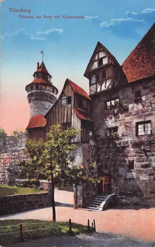 Nürnberg. Eingang zur Burg mit Vestnerturm -794292