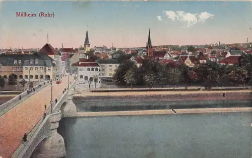 Ansichtskarte / Postkarte Mülheim an der Ruhr, Stadtbild mit Brücke -794216