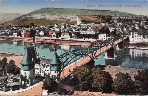 AK Traben-Trarbach, Stadtansicht, Moselbrücke, -794224