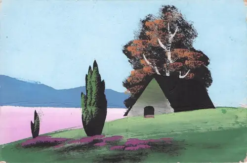 Schöne alte Postkarte - handgemalt -794372