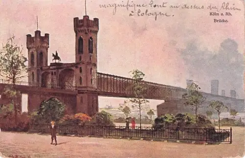 Künstler Ak Köln am Rhein, Rheinbrücke -794200