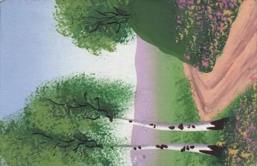 Schöne alte Postkarte - handgemalt -794582