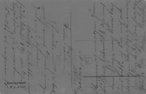 Schöne alte Postkarte - handgemalt -794582