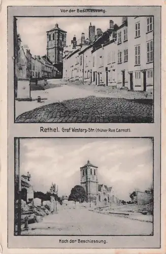 Westarp Str. vor nach der Schießerei Postkarte Feldpostkarte WK1 -794250