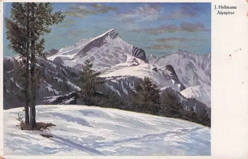 Künstler J. Hellmann , Alpspitze -794496