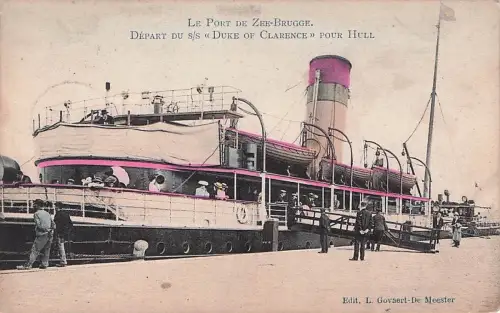 LE PORT DE ZEE-BRUGGE. DÉPART DU S/S « DUKE OF CLARENCE POUR -794550