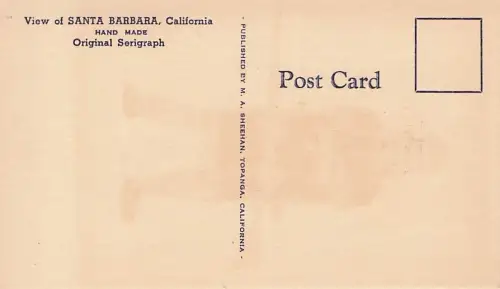 Handgemachte Serigraphie-Postkarte Trapper 1830, Santa Barbara, -794610