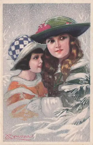 Vintage-Winterillustration = Mauzan -794626