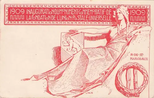 Künstler AK Linck, Motivganzsache, Weltpostdenkmal in Bern 1909 -794600