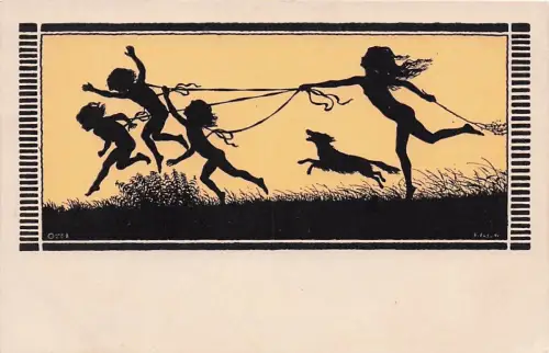 Künstler Scherenschnitt Ansichtskarte / Postkarte Fidus, Frühlingslust -794620