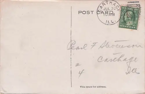 AUG 1908 Buster Brown Tige Calendar Postcard R.P. Turnleys Dept Store -794730