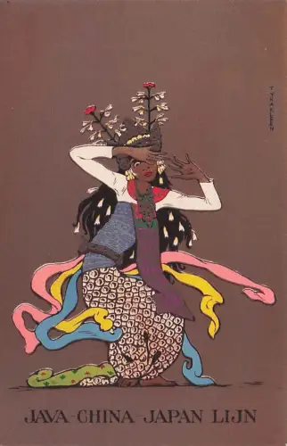 Balinesische Tänzerin . Lithografie von Tyra Kleen für „Temple Dancers -794594