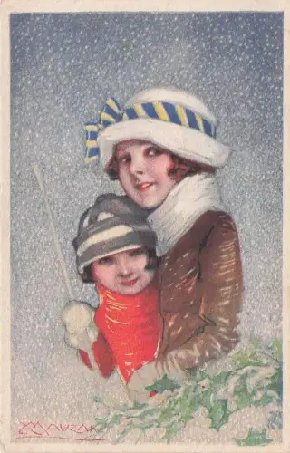Vintage-Winterillustration = Mauzan -794622
