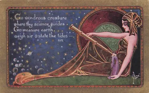 llustration im Stil des Jugendstils, die eine Frau darstellt -794588